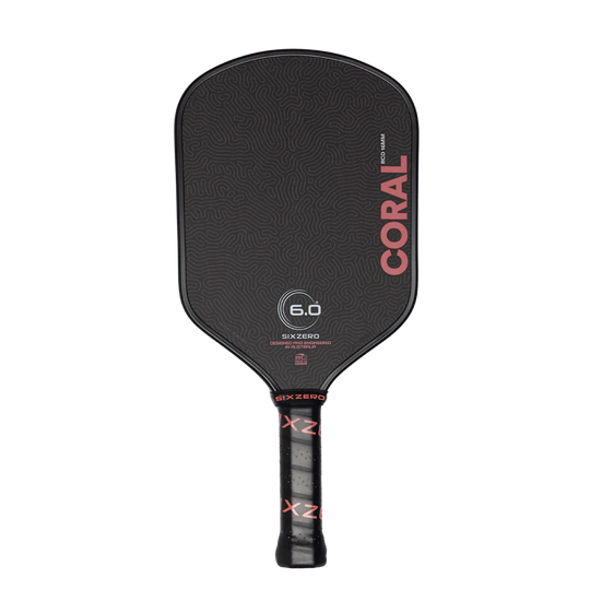 Six Zero Coral 16mm Hybrid Pickleball Paddle Black